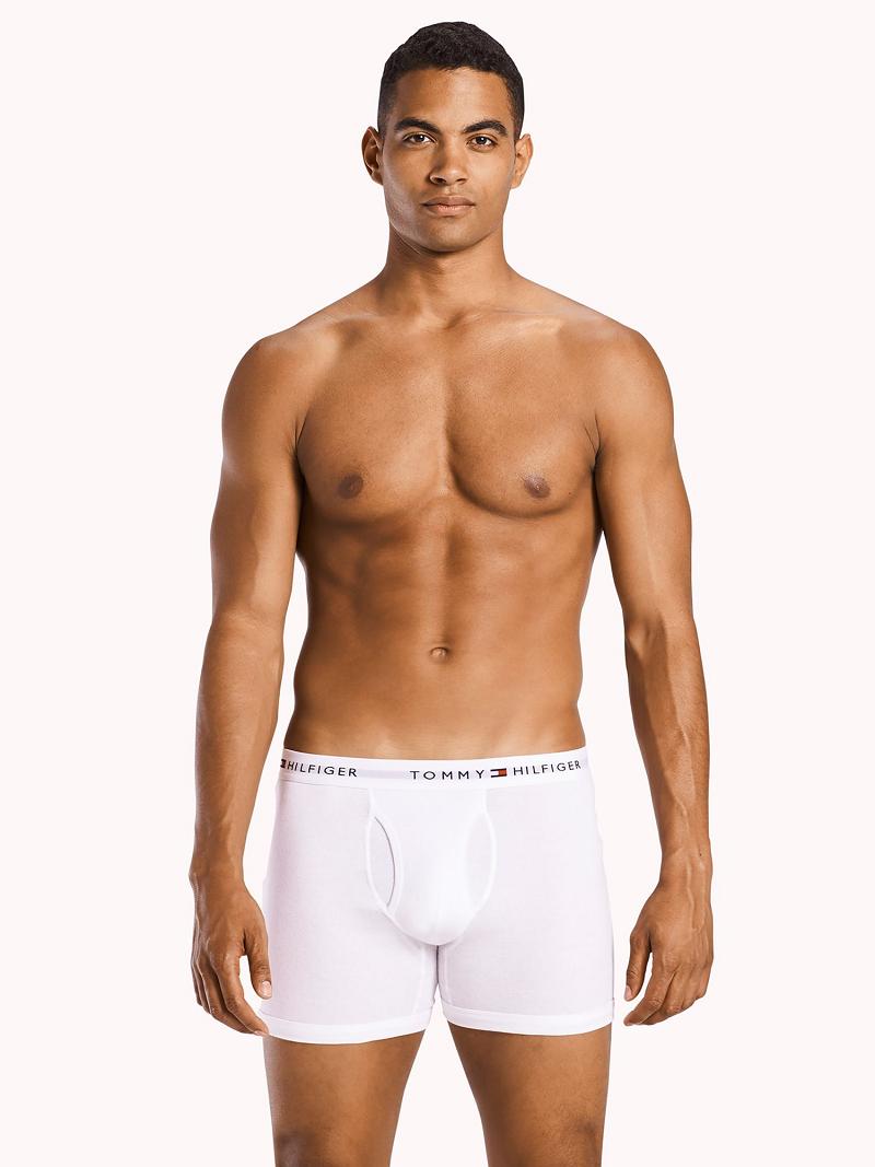 Férfi Tommy Hilfiger Classic cotton boxer brief 3pk Boxer Briefs Fehér | HU 1360ILH